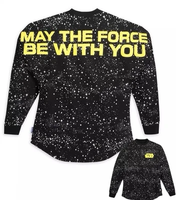 Camiseta deportiva mediana nueva con etiquetas de los parques Disney Star Wars May The Force Be With You Black Spirit Foto 1 de 4