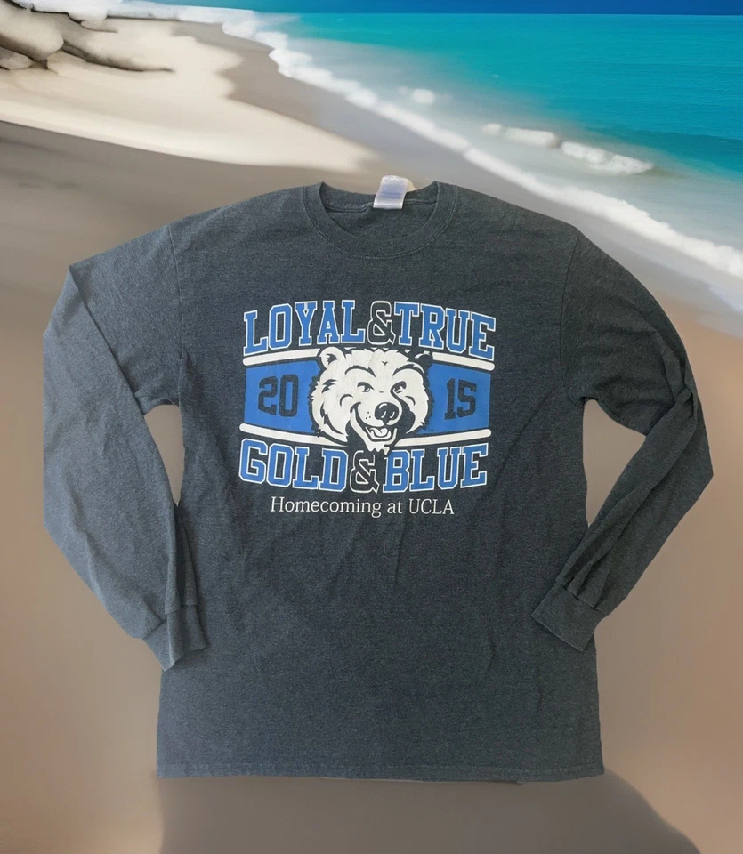 UCLA Bruins Loyal & True Gold & Blue Homecoming 2015 L/S Shirt Medium Vintage - Image 1 of 4