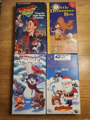 4 Christmas VHS Rudolph Frosty Sing Along LITTLE DRUMMER BOY McGee & Me SNOWDEN - Image 1 of 4