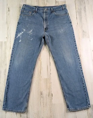 Vintage Levis Jeans Mens Fits 36x29 Denim 505 Regular Straight Distressed USA* - Image 1 of 4