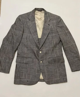 Vintage Cricketeer Black White Tweed 2 Button Blazer Sport Coat 38 R Tailored US - Image 1 of 4