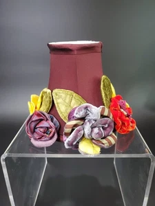 MACKENZIE-CHILDS BORGOÑA SANGRE DE BUEY BOTÁNICA LÁMPARA FLORAL PANTALLA RARA DIFÍCIL DE ENCONTRAR Lujo - Imagen 1 de 9