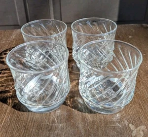 4er Set Vintage Tang Orangensaft 3 Zoll große Swirl Gläser - Bild 1 von 12