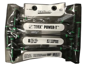 EKLIND 68988 Power-T Handle TORX star Key - 8pc set T8-T40 9In shaft - Picture 1 of 2