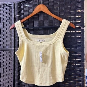 Madewell canary yellow ribbed midi tank top size medium brand new - Picture 1 of 5