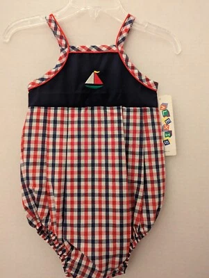 NUEVO CON ETIQUETAS Alexis Velero Bordado Una Pieza Mameluco Bebé Niña Niño 6 Meses HECHO EN EE. UU. Foto 1 de 3