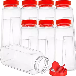 Yopay 8 Pack Large Spice Jar, 32Oz Seasoning Shaker, Plastic Spice Container Bot - Picture 1 of 12