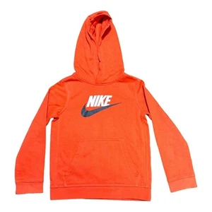 Nike Youth Small Orange Pullover Hoodie Sweatshirt Pocket & Hood Kangaroo Pocket - Picture 1 of 5