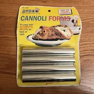 Vintage NEW Ateco Cannoli Forms Make Real Italian Cannolis No. 660 Food Cookware - Picture 1 of 6