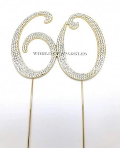 120 mm Gold Zahl Kuchen Topper für Geburtstag (12 cm-60-sechzig) - Bild 1 von 1
