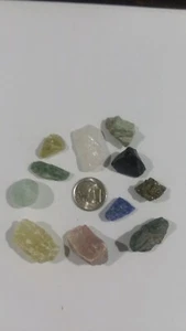 Lot Of 11 Rocks Natural Crystals Stones Minerals Rock Collection Unknown - Picture 1 of 3