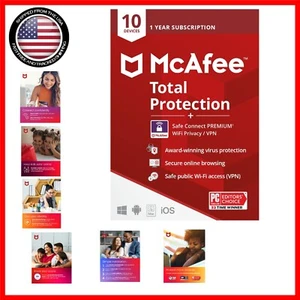 Total Protection VPN & Antivirus Software for 10 Devices - 1 Subscription - Picture 1 of 9