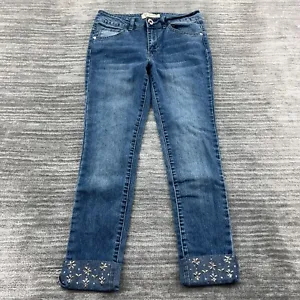 Guess Jeans Size 14 Youth Straight Cuffed Medium Wash Blue Denim - Picture 1 of 9