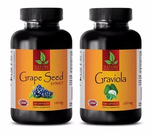 Metabolism enzyme - GRAVIOLA – GRAPE SEED EXTRACT COMBO 2B - graviola leaves - Picture 1 of 12