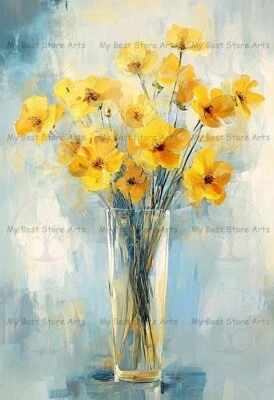 IMPRESIÓN ARTÍSTICA FLOR AMAPOLA AMARILLA, decoración minimalista, póster floral botánico F866 Foto 1 de 2