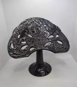Vintage Cast Iron Book Stand Black Enamel Tree And Birds Design Cookbook Holder - Picture 1 of 13