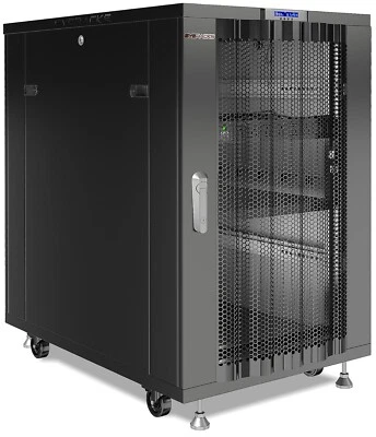 Sysracks 22U 32'' Deep IT Network Data Server Rack Cabinet Mesh Vented Door - Image 1 of 4