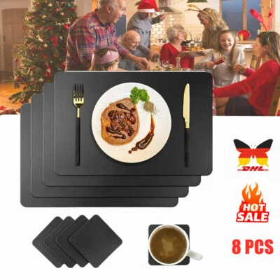 8 pcs Tischset Platzset Filz Platzdeckchen Schmutzabweisend Teller Untersetzer - Bild 1 von 4