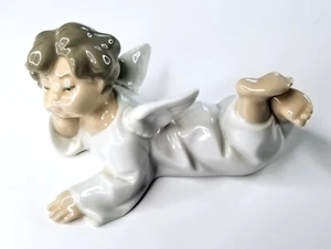 Lladro Angel Laying Lying Down Cherub Boy Porcelain Figurine #4541 Glossy *Mint - Picture 1 of 5