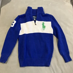 AWESOME - Polo Ralph Lauren - Big Pony Logo - Quarter Zip Sweater - Medium 10/12 - Picture 1 of 5