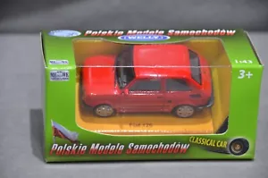 Nuevo Welly Polski Fiat 126 en color rojo modelo diecast a presión escala de coche clásico 1:43 8 cm - Imagen 1 de 6