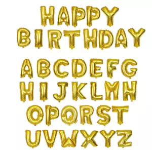 Wellin 16" A-Z + Happy Birthday or Number 0-9 Foil Mylar Letter Balloons - Picture 1 of 20