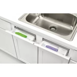 Rev-A-Shelf 6572-14-52 6572 White 14 Inch Wide Sink Front Tip Out Two Tray Set - Picture 1 of 3