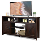 TV Stand 59"  Media Center Console Cabinet w/ Barn Door for TV's 65" Coffee