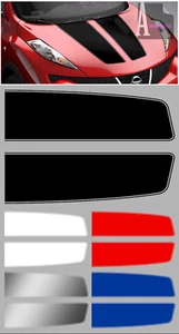 BANDES CAPOT RACING SUV TRUCK POUR VW AUDI BMW 70X47cm AUTOCOLLANT STICKER BD508 - Photo 1/1