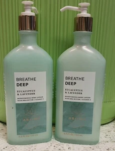 Loción corporal Bath & Body Works aromaterapia RESPIRACIÓN EUCALIPTO PROFUNDO Y LAVANDA X2 - Imagen 1 de 2