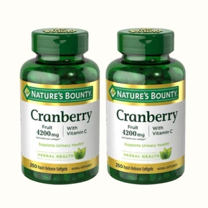 2 PACK Nature's Bounty Cranberry 4200 mg Vitamin C 250 Softgels EXP 2026 - Picture 1 of 1