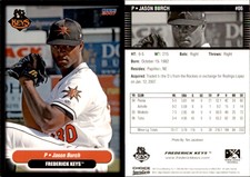 Jason Burch 2007 Choice Frederick Keys #6 Card *AutographDen*