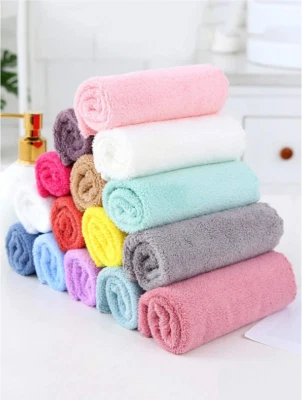 10pcs Thick Kitchen Cleaning Towels Dish Cloths Assorted Colors Household Supply