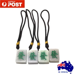 Phone/Bag Hanging Decoration Grade A Natural Jadeite Jade Mahjong Pendant #J0237 - Picture 1 of 4