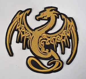 Embroidered Celtic Dragon Motif Jacket Patch / Motif 4 Sizes Many Colours - Picture 1 of 10