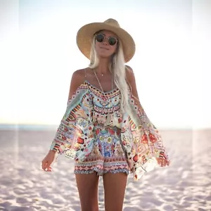 Camilla Playsuit Size S AU 8 / US 4 Close To My Heart Print Silk Mini Dress - Picture 1 of 13
