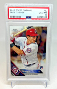 PSA 10 - 2016 Topps Chrome TREA TURNER RC #32 Nationals (QTY AVAIL)