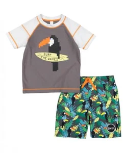 Skechers Boys Gray Two-Piece Rashguard Swim Set Size 2T 3T 4T 4 5 6 7 - Picture 1 of 1