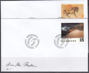 Denmark Scott 1190-1 FDC - Contemporary Art - Picture 1 of 1