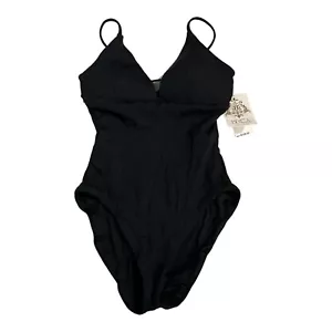 Costume da bagno donna Becca by Rebecca M nero a costine virtù Abigail pezzo unico resort - Foto 1 di 5