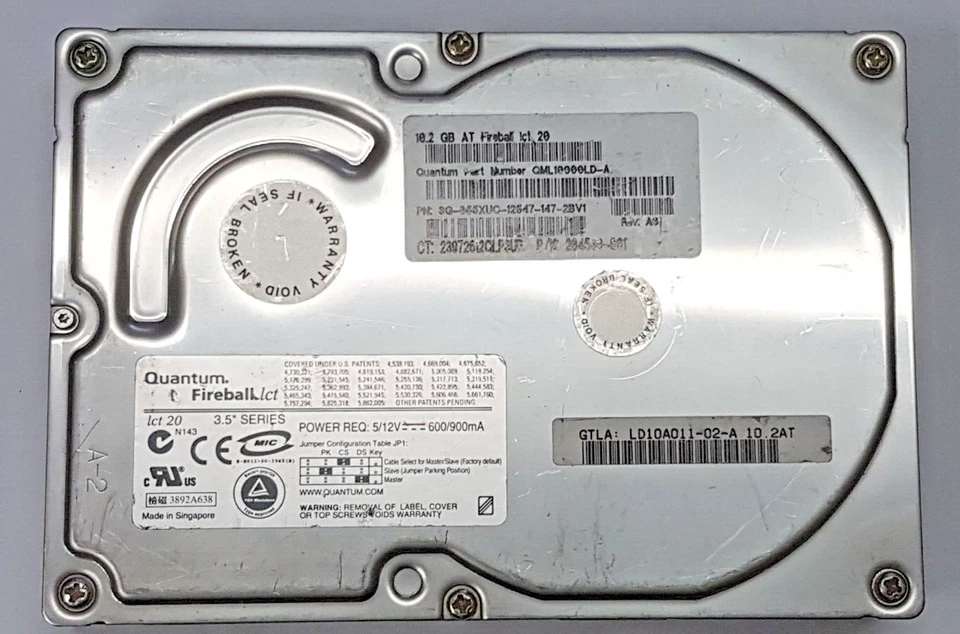 10.2 GB IDE Quantum Fireball Lct 20 LD10A011-02-A 5200RPM 512KB 3,5" Festplatte - Bild 1 von 1