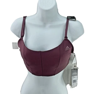 adidas Sports Bra Yoga Studio Light Support, Size M A-C, Quiet Crimson - Picture 1 of 14