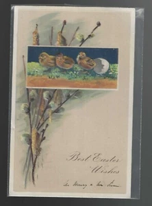 Deutsche Osterküken schlüpfen aus Ei 1907 geprägte Postkarte Serie 6715 #25 - Bild 1 von 2