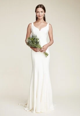 Vestido de novia BHLDN, minimalista, Nicole Miller, Abigail, nuevo con etiquetas, talla 4 Foto 1 de 4