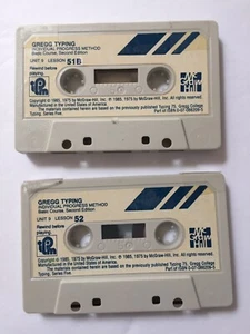 Vintage Gregg Typing CASSETTES McGraw Hill Lesson 51B 52  set of 2  1985 1975 - Picture 1 of 5