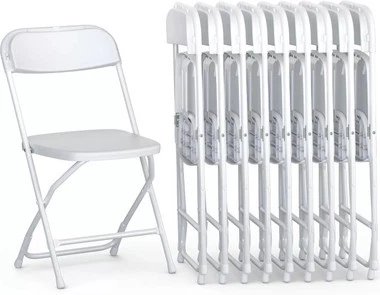4 or 10 Pack Folding Plastic Chairs for Weddings, Parties & Home Events - Image 1 of 4