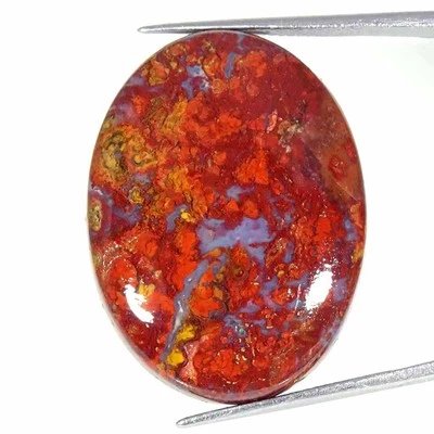 38.10Cts Natural Hungarian Agate Oval Cabochon Loose Gemstone 24x31x6mm - Image 1 of 4