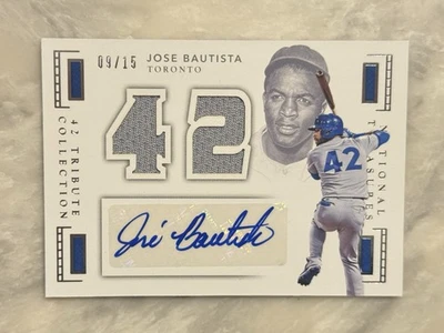 2016 National Treasures Jose Bautista /15 Relic Auto Game Dated Jackie Robinson - Image 1 of 2