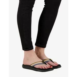 Sandali infradito Teva donna Voya infradito neri antiguidi multi barra a T taglia 7 - Foto 1 di 11