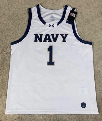 Camiseta deportiva de baloncesto Under Armour azul marino para guardiamarinas #1 grande para hombre Foto 1 de 4